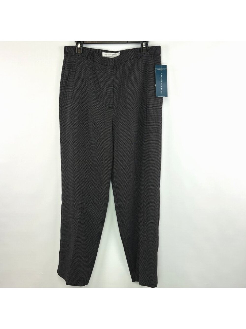 Garfield & Marks 14P Black Pin Dot Pleated High Rise Straight Claudia Trousers
